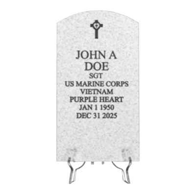 Veteran Grey Headstone Plaque
